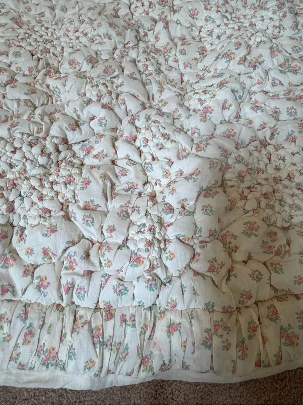 New Anthropologie cotton voile dahlia euro sham floral pattern quilted